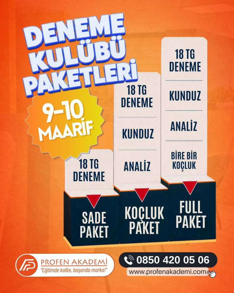 9 ve 10. Sınıf Maarif Deneme Kulübü Paketleri